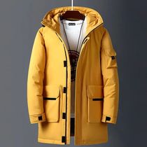 2023 New Winter Jackets Men White Duck Warm Hooded Long Down