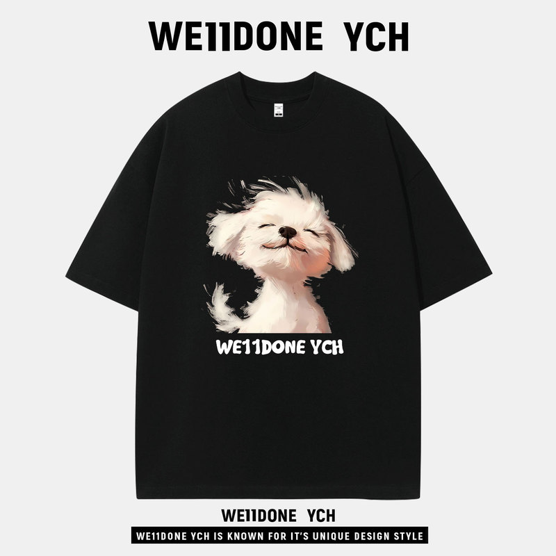We11Done Ych Trendy Brand Couple Tops 2026 Spring and Summer New Loose Round Neck Short-Sleeved T-Shirt American Pullover