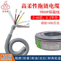 Gray ultra-high flexible shielded towline TRVVP2-40 core 0 2 flat mechanical equipment control signal sheathed cable