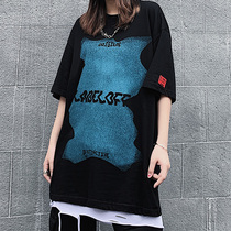 Bf Harajuku Geometric Printing T-Shirt 2020 New Summer Jacket Loose Couple Short Sleeve T-Shirt Female ins National Tide