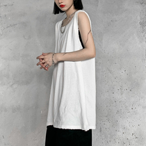 Spring and summer fold wear Korean version of bf Harajuku solid color inside with bottoming shirt vest loose sleeveless T-shirt top women ins tide