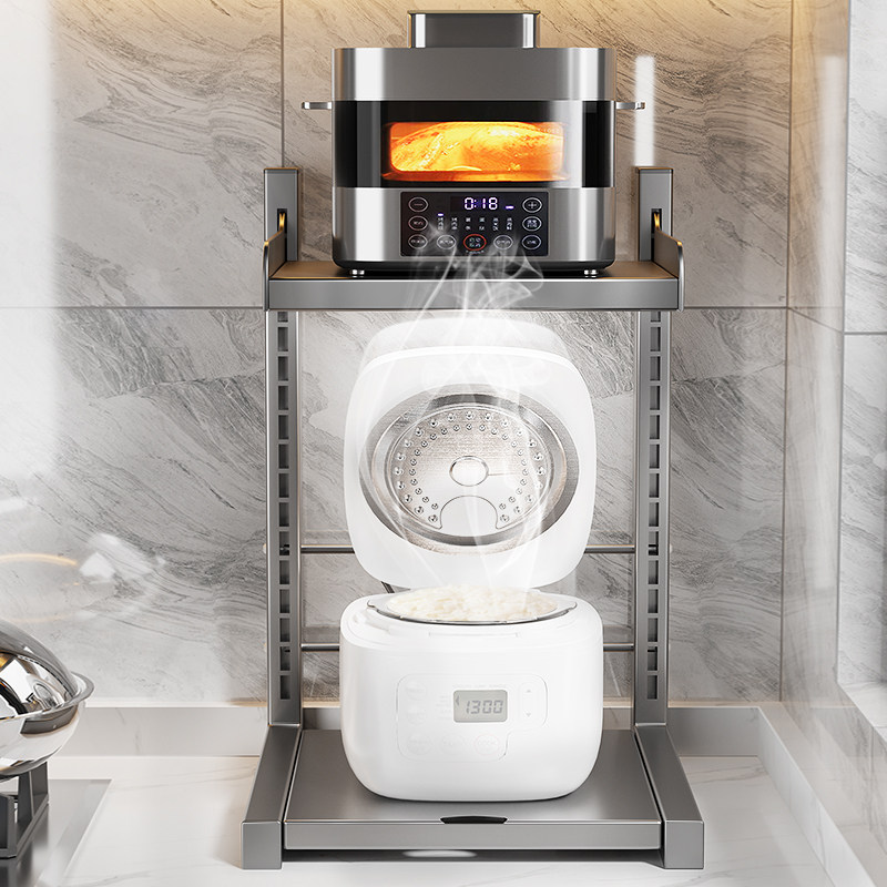 电饭煲置物架厨房台面微波炉架电器烤箱空气炸锅多功能抽拉收纳架