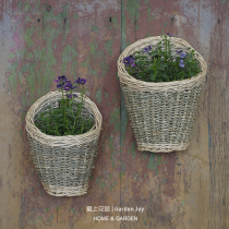 Fall in love with garden groceries) New year new steamed Willow path seaweed rope wall hanging flower basket