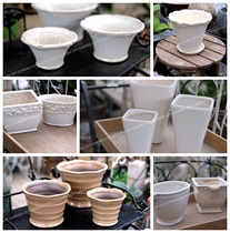 Fall in love with garden autumn new products) foreign trade tail single glazed flowerpot white porcelain basin series