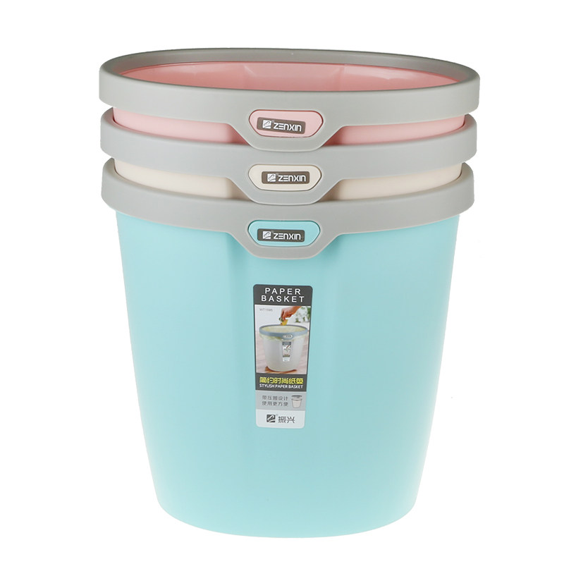 Revitalization of simple and stylish European household trash can Kitchen living room bedroom powder room garbage can without cover with pressure ring