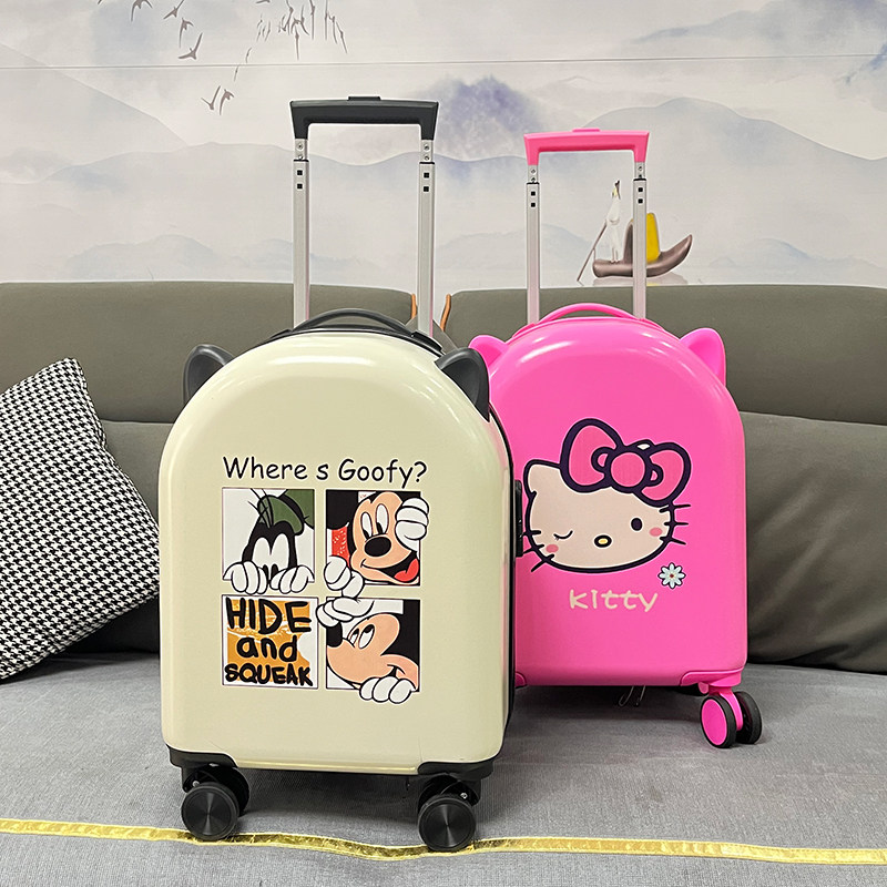 Cute Cartoon Suitcase for Kids, Girls, Students, Trolley Cases, Small 18-inch Spinner Suitcases for Travel