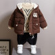 Boys cotton-padded jacket winter clothes thickened baby men's hooded cotton clothes small children's clothing cotton-padded jacket warm tops children's winter