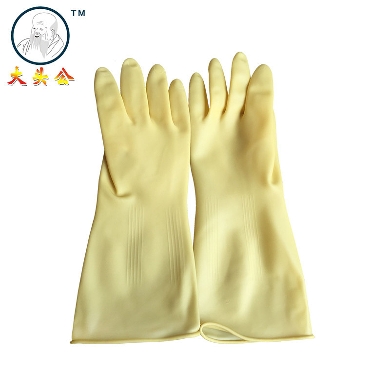 Large head of public industrial cleaning agent thick beef gloves thick acid and alkali gloves chemical cleaning gloves