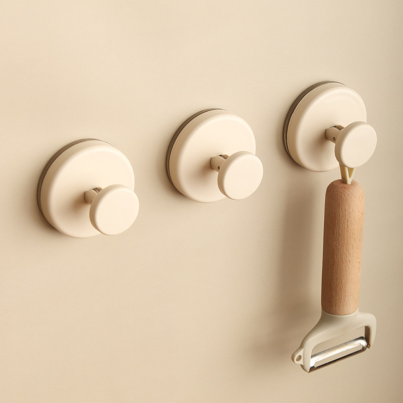 Vacuum Suction Cup Hook, No-Drill, Strong Load-Bearing, Door-Hanging Towel and Clothes Hook, Kitchen Dormitory Traceless Adhesive Hook