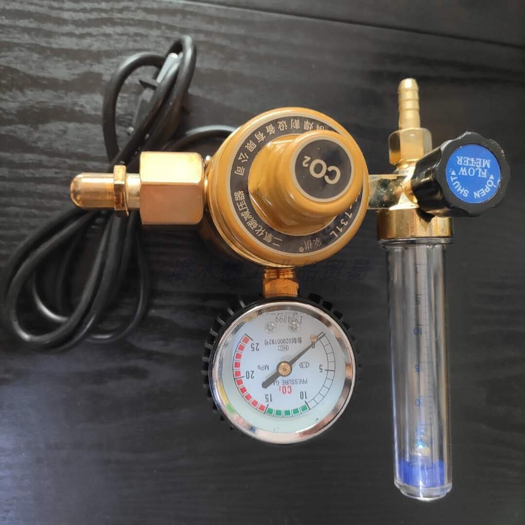 二氧化碳加热减压器 二保焊机压力表减压阀 电热式减压表 CO2气表