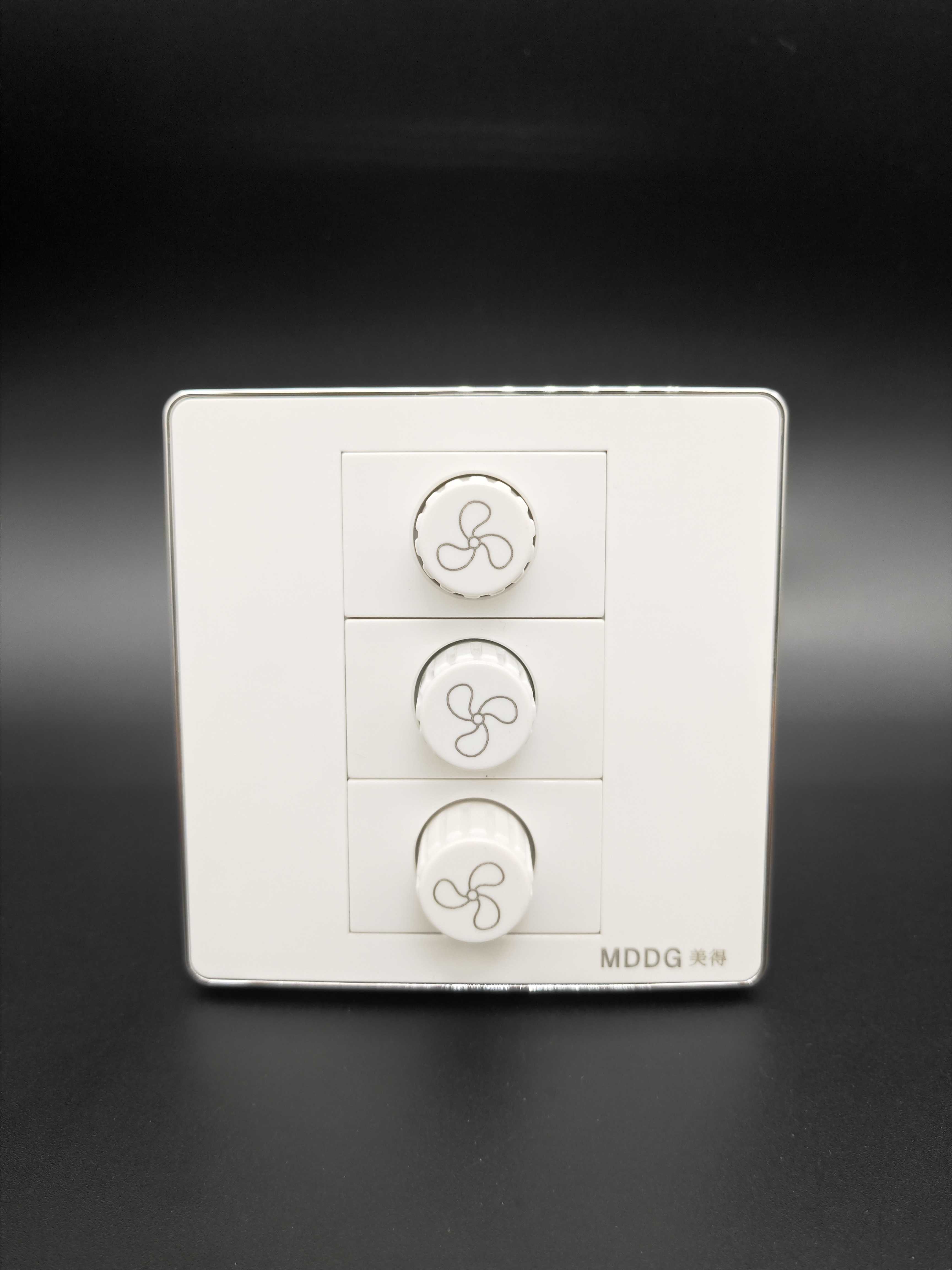 Concealed 86 three-position stepless speed control switch ceiling fan fan adjustment ceiling fan speed governor motor 3 speed regulation MDDG