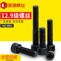 12 Class 9 hexagon screw High strength cup head cylindrical head bolt DIN912 blackened screw M6 M30 M36