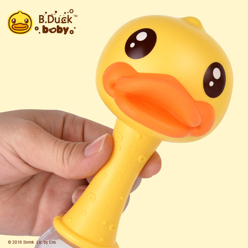 B Duck yellow duck sand hammer baby toy 0-1 year old rattle baby perception early education puzzle can gnaw