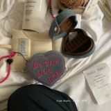 Джинсовая коробочка для хранения в форме сердца, портативное кольцо, серьги, ювелирное украшение для путешествий, сумка-органайзер, небольшая сумка, подарок на день рождения