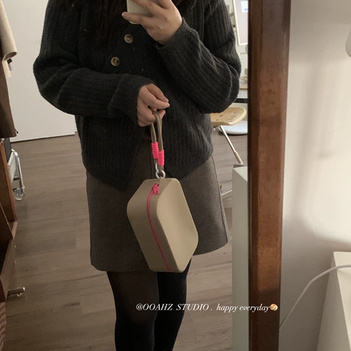 Хаки и розовый порошок удивительно хороши ~ ooahz домашний силиконовый контрастный косметический пакет с портативной водонепроницаемой пакетом мобильного телефона