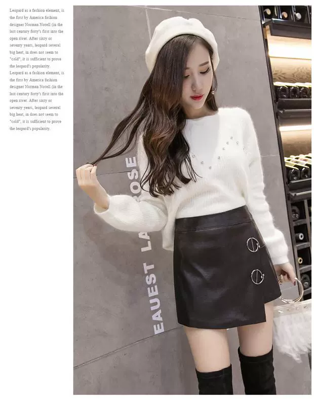 Quần short da mùa đông 2018 mới dành cho nữ thời trang Hàn Quốc mùa thu đông mặc eo cao hoang dã ngắn quần da ống quần thủy triều quần đùi nữ đẹp