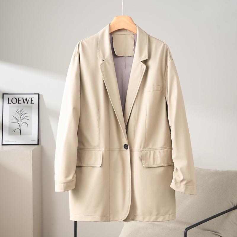 Imported Suede Sheepskin, High-End Genuine Leather Jacket for Women, 2026 New Mid-Length Silhouette Suit Imported Suede Sheepskin, High-End Genuine Leather Jacket for Women, 2026 New Mid-Length Silhouette Suit