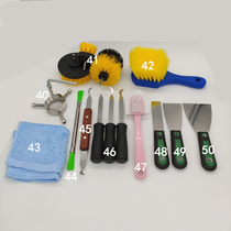 A variety of household appliances cleaning commonly used tool brush range hood wind wheel scraper shovel wire brush washing machine air conditioner cleaning