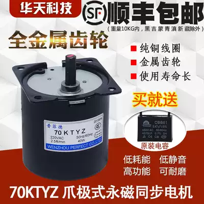 70KTYZ AC synchronous motor 40W miniature low-speed permanent magnet forward and reverse motor 220V gear reducer