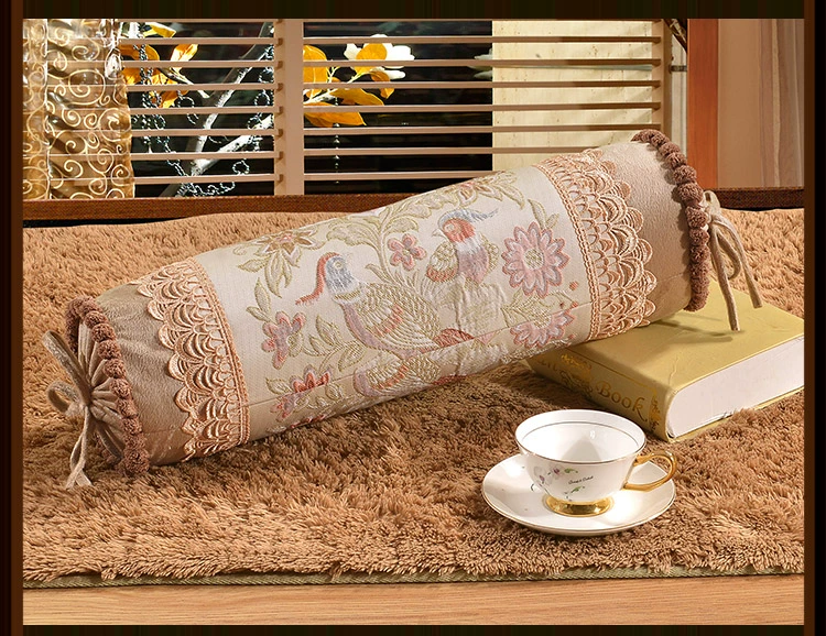 Phong cách châu Âu thêu đa năng kẹo gối đệm cổ gối gối sofa gối dài hình trụ siesta với lõi gối tựa lưng cho bà bầu