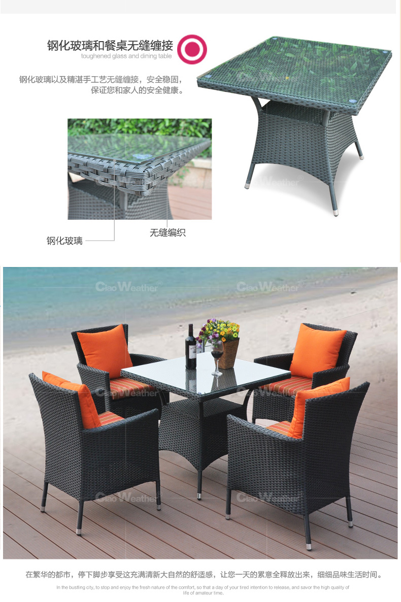 Wicker ghế ba mảnh đồ nội thất sân thượng giải trí ngoài trời sân vườn ban công vườn đan ngoài trời kết hợp bàn ghế mây - Bàn ghế ngoài trời / sân mẫu bàn ghế ngoài trời đẹp