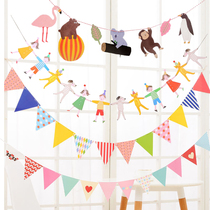 Birthday bunting Birthday pull peanut Day banner Birthday hanging flag Pennant decoration bunting