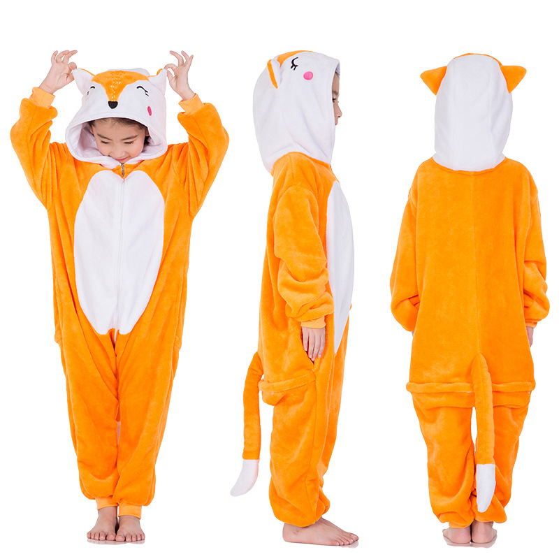 Hổ cáo sư tử hươu cao cổ phim hoạt hình động vật đồ ngủ một mảnh nam và nữ cặp vợ chồng trẻ em cha mẹ trẻ em Tianma trang phục đồ bộ nữ