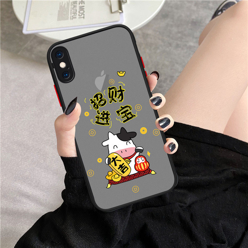 Apple X Cell Phone Protection Shell Liquid Silicone Anti-Fall Apple Xs Camera Protection Anti-Scrape Apple Xr Creative Text Tricks into Treasure Apple xsmax Men and women transparent frosted uptide 2021 new