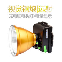 Head light intense light charge charged amount to display high light concentrated fishing night fishing yellow light wearing LED large aperture far shot