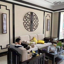 Imitation ancient pendant solid wood flower window flower lattice round ancient wind Dingding as tea room wall-mounted partition Home Chinese decoration Xuanguan