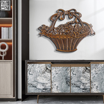 East Yang Wood Carving Pendant Chic Weird Swing Piece Gourd Teapot Solid Wood Background Wall Imitation Ancient Living Room Genguan Handicraft