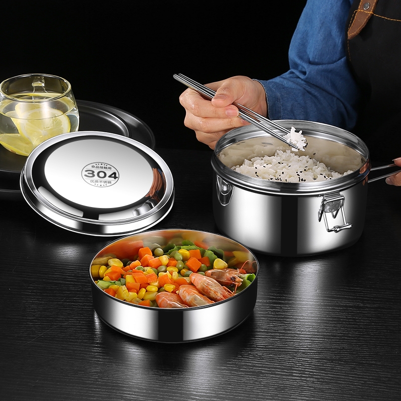 Lunch Box Canteen Beating Rice Easy To Wash 3o4 Stainless Steel Pure Two Office Workers Trig Large Capacity Division G Factory Students
