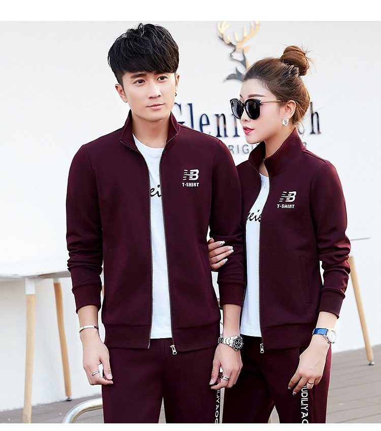 Bộ đồ thể thao mùa xuân và mùa thu 2018 cho nam bộ đồ thể thao ba mảnh dành cho nữ áo len dài tay giản dị phù hợp với mùa xuân và mùa thu quần áo thể thao