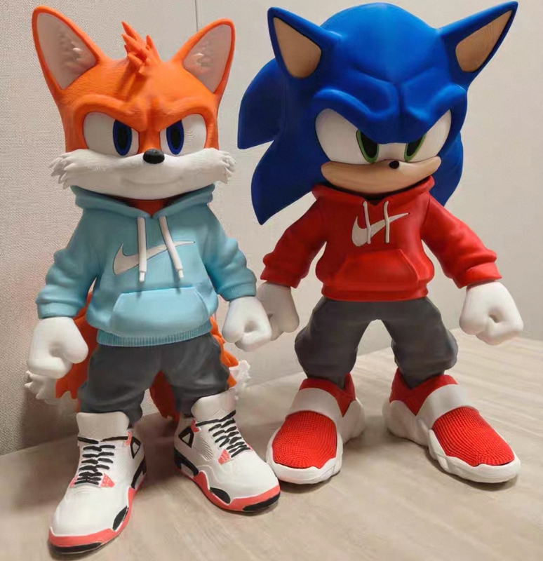 3D Printed Lightning Sonic the Hedgehog Toy Figure Tails Model Knuckles Ornament Gift for Boys and Girls 3D Printed Lightning Sonic the Hedgehog Toy Figure Tails Model Knuckles Ornament Gift for Boys and Girls