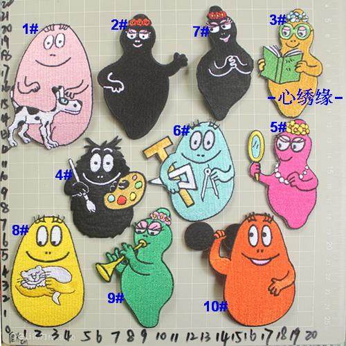 Heart embroidery YD07 animated cartoon embroidery Baba Baba Baba Back rubber cloth patch multi - color