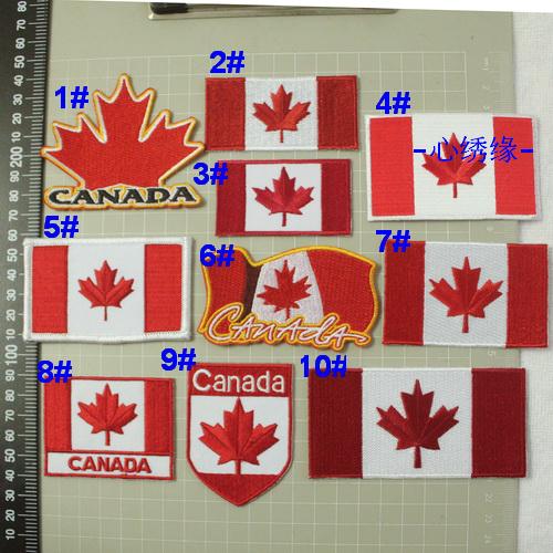 Heart Embroidery Tape Back Patch Patch Badge Canada Maple Leaf Embroidery Armband Embroidery Badge
