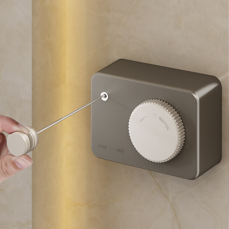 Invisible telescopic clothesline indoor free of perforated balcony steel wire hanging sunning clothes rope toilet shrink clothes hanger-Taobao