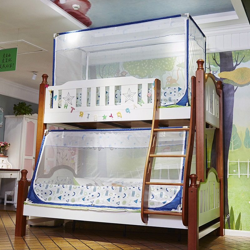 Primary-secondary bed bracelet mosquito nets up and down trapezoidal double height three doors Children bed mosquito nets 1 2 m 1 5m beds