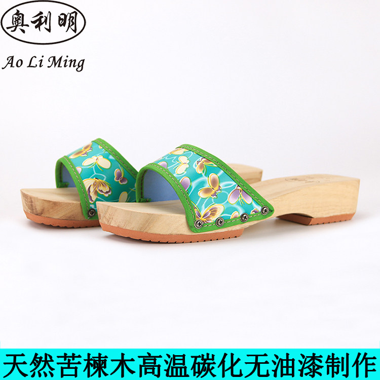 Olimin 2019 Summer new wood Footwear Women's Slippers Women Lovers Slippers Summer Home Cool Slippers
