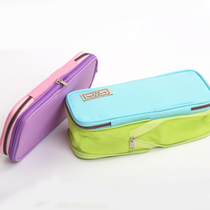 Japan KOKUYO national reputation) Pastel pencil case) large capacity student double-layer stationery storage bag cosmetic bag
