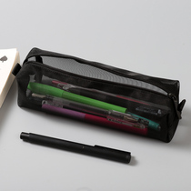 Unprinted style portable nylon mesh bag transparent storage bag three-dimensional student pen bag ticket bag stationery bag