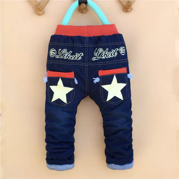 Quần trẻ em Quần mùa đông trẻ em dày 1-2-3-4-5-6 tuổi Quần bé mùa đông Quần cotton bé trai