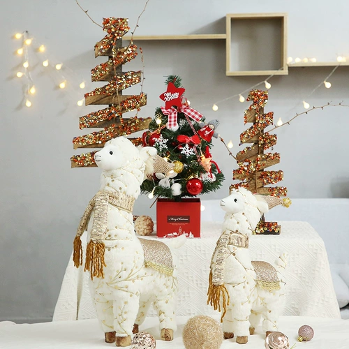 Рождественские украшения снеговик плюшевый окно кукол красиво