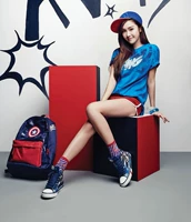 Giày nữ Li Ning mùa hè và mùa thu Marvel cao để giúp giày thường xu hướng giày vải retro giản dị giày anta nam