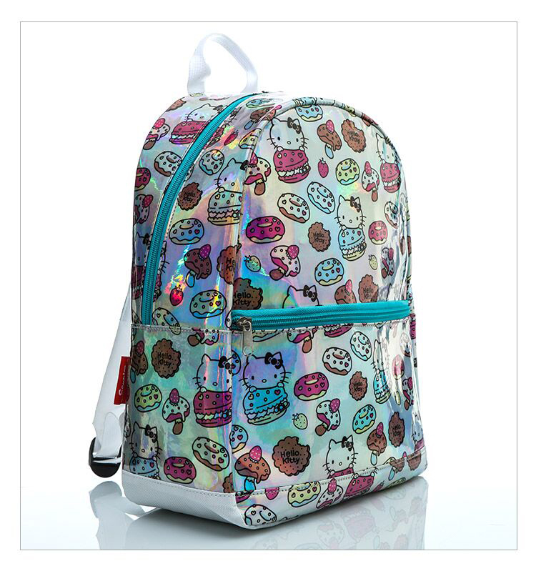 Hellokitty Anime Bao quanh Donut Sinh viên Ba lô Phim hoạt hình Ba lô nữ dễ thương sticker trà sữa cute