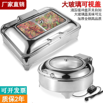 Stainless steel hydraulic buffet insulation stove flip-top visual Buffy stove electric heating hotel self-service insulation breakfast stove