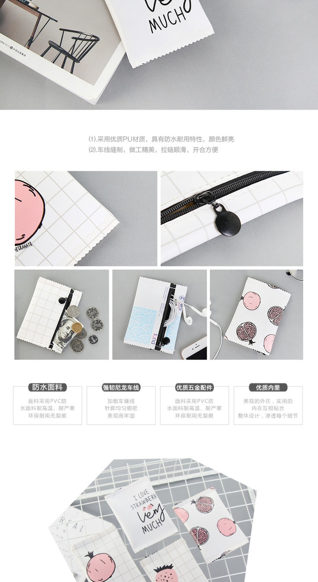 Hàn Quốc Sáng tạo Trái cây Ăn vặt PU Coin Purse Coin Bag Ví Coin Bag Toffee Coin Purse ví nam đẹp