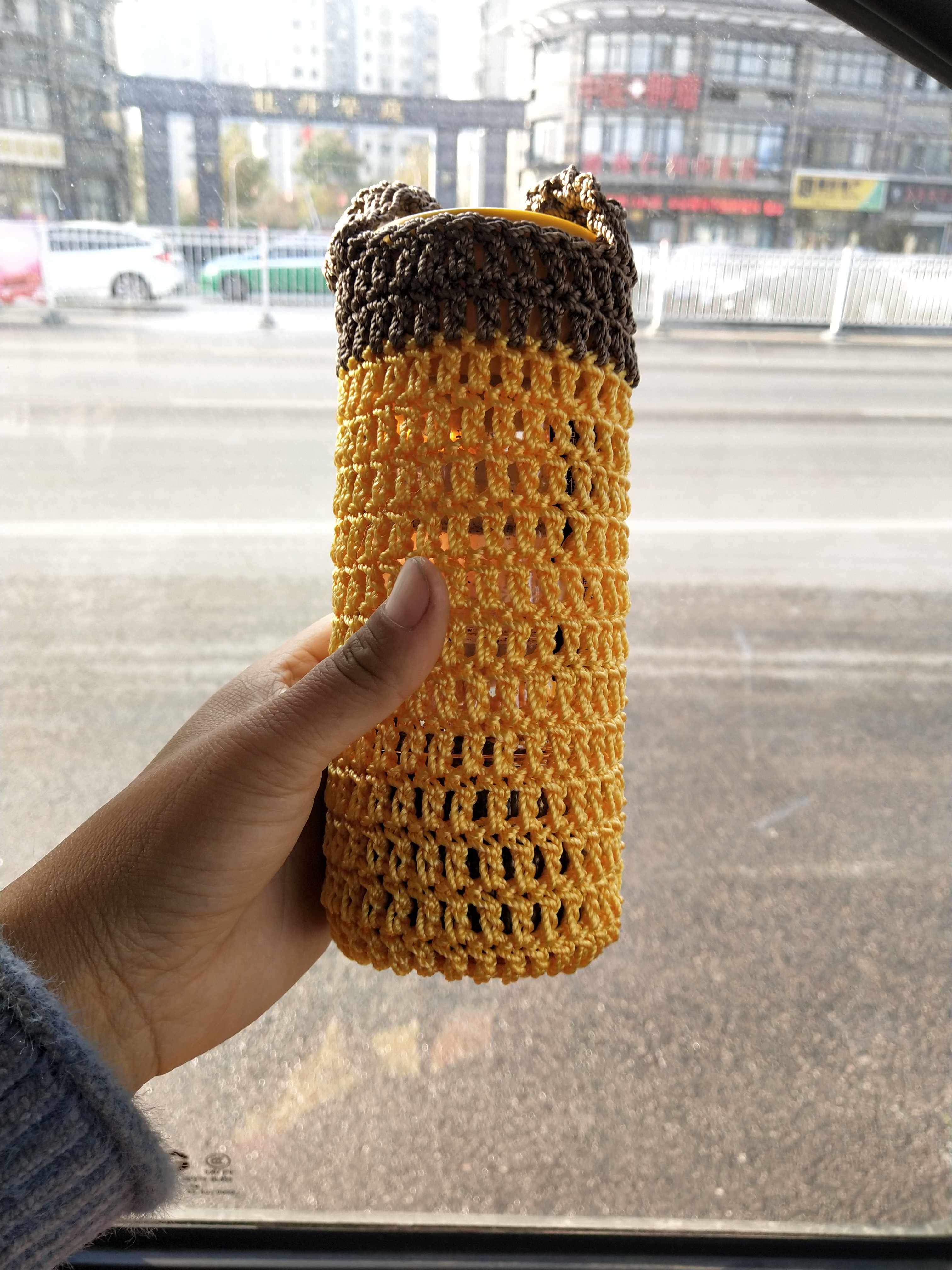 Hand Woven Waterproof with handle Insured cup Sleeve Catering Magician ELEPHANT PRINT TIGER CARD 350-480ml Universal protective sheath