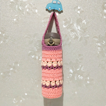 Handmade crochet wool tulip cup set creative thermos cup with portable cupboard magician universal 400500ml