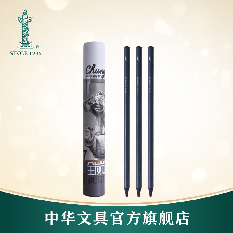 Chinese 201 Charcoal Brush Black Sketch Full Charcoal Pencil Writing Painting Fine Art Supplies Soft China Hard Professional Brush